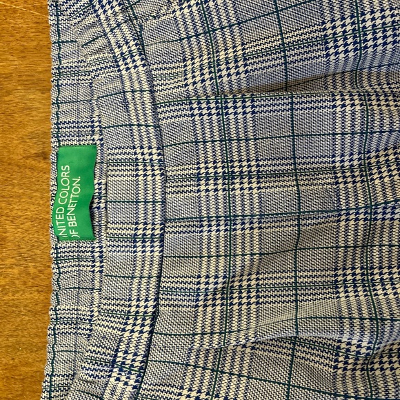 United Colors of Benetton Blue Plaid Pants - Picture 1 of 5
